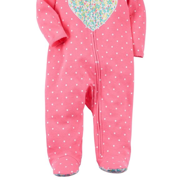 Carters Zip-Up Heart Cotton Sleep & Play Preemie - Picture 2 of 2